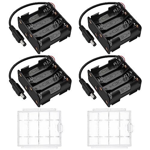 4 Stücke 8x1.5V AA Batteriehalter, KUOQIY 12V Kunststoff Batteriehalter Gehäuse mit DC Stecker, mit 2 Stücke Batteriebox aus Kunststoff 4 Stücke 8x1.5V AA Batteriehalter, KUOQIY 12V Kunststoff Batteriehalter Gehäuse mit DC Stecker, mit 2 Stücke Batteriebox aus Kunststoff von KUOQIY