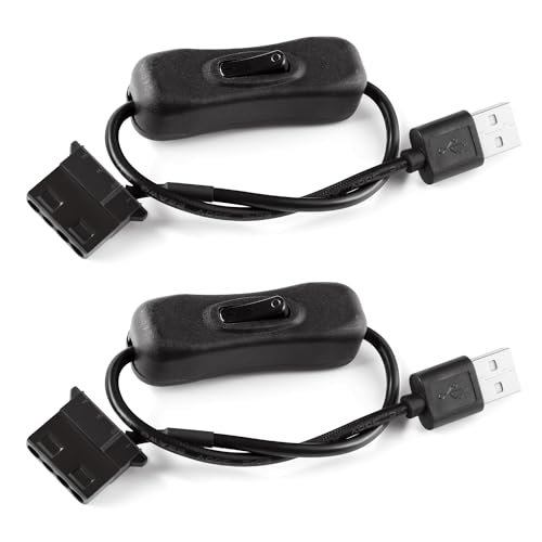 KUOQIY 2 Stücke 30cm USB auf 4-Poligen Molex PWM 5 V Ummanteltes Lüfterkabel mit Schalter, USB auf 4 Pin Molex Gehäuselüfter Adapter Anschlusskabel mit Ein/Aus-Schalter,USB-4-Pin-Molex-Kabel KUOQIY 2 Stücke 30cm USB auf 4-Poligen Molex PWM 5 V Ummanteltes Lüfterkabel mit Schalter, USB auf 4 Pin Molex Gehäuselüfter Adapter Anschlusskabel mit Ein/Aus-Schalter,USB-4-Pin-Molex-Kabel von KUOQIY