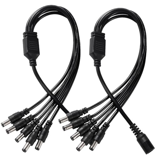 KUOQIY 2 Stücke 5.5x2.1 mm 5-24 V 1 Buchse auf 5 Stecker DC Power Splitter Kabel, 5 Wege DC Verteiler Kabel, Kamera-Splitterkabel, für CCTV-Kameras, LED-Lichtleiste, Router KUOQIY 2 Stücke 5.5x2.1 mm 5-24 V 1 Buchse auf 5 Stecker DC Power Splitter Kabel, 5 Wege DC Verteiler Kabel, Kamera-Splitterkabel, für CCTV-Kameras, LED-Lichtleiste, Router von KUOQIY