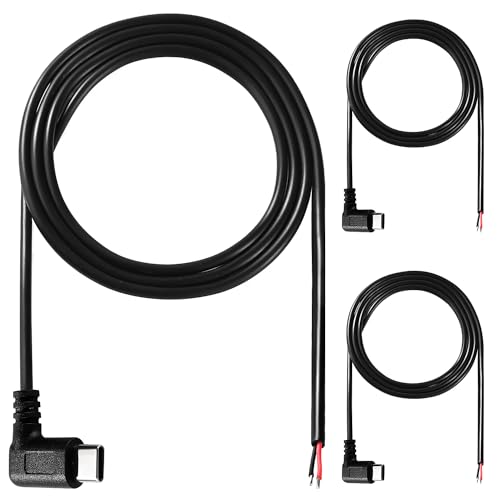 KUOQIY 3 Stücke 100cm 22AWG 90 Grad USB Typ C Stecker Pigtail Stromkabel, 5V 3A USB-C-Stecker auf 2-Poligen Blanken Draht Offenes Ende, USB Typ C Pigtail Kabel-Verlängerungskabel, für LED-Leuchten KUOQIY 3 Stücke 100cm 22AWG 90 Grad USB Typ C Stecker Pigtail Stromkabel, 5V 3A USB-C-Stecker auf 2-Poligen Blanken Draht Offenes Ende, USB Typ C Pigtail Kabel-Verlängerungskabel, für LED-Leuchten von KUOQIY
