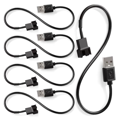 KUOQIY 5 Stücke 30cm USB auf 3-Polig / 4-Poligen PWM 5 V Ummanteltes Lüfterkabel, USB auf 3 Pin / 4 Pin Gehäuselüfter Adapter Anschlusskabel, USB-3Pin/4Pin-Kabel KUOQIY 5 Stücke 30cm USB auf 3-Polig / 4-Poligen PWM 5 V Ummanteltes Lüfterkabel, USB auf 3 Pin / 4 Pin Gehäuselüfter Adapter Anschlusskabel, USB-3Pin/4Pin-Kabel von KUOQIY
