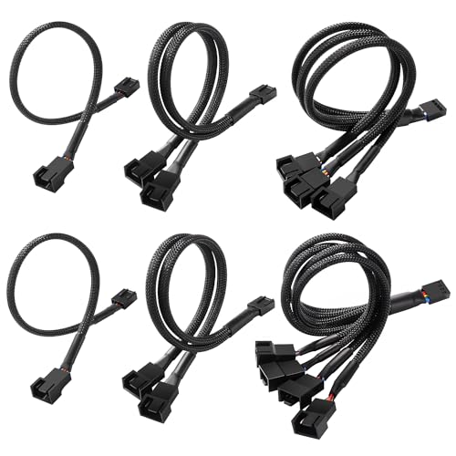 KUOQIY 6 Stücke 4-poliges PWM Lüfter Splitter Kabel, Computer PC Lüfter Stromkabel 1-zu-1 Konverter + 1-zu-2 + 1-zu-3 + 1-zu-4, Fan Cable Y-kabel Für Lüfter, für Computer Gehäuse 4/3 Polig Kühler KUOQIY 6 Stücke 4-poliges PWM Lüfter Splitter Kabel, Computer PC Lüfter Stromkabel 1-zu-1 Konverter + 1-zu-2 + 1-zu-3 + 1-zu-4, Fan Cable Y-kabel Für Lüfter, für Computer Gehäuse 4/3 Polig Kühler von KUOQIY