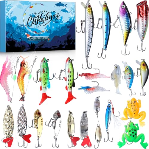 Angel Adventskalender 2024, 24 Köder Set Adventskalender Angeln, Angler Adventskalender Männer 24 Tage Countdown, Angelkalender 2024 Weihnachten Geschenk für Fischer Erwachsene Teenager Jungen Angel Adventskalender 2024, 24 Köder Set Adventskalender Angeln, Angler Adventskalender Männer 24 Tage Countdown, Angelkalender 2024 Weihnachten Geschenk für Fischer Erwachsene Teenager Jungen von KUPITM6