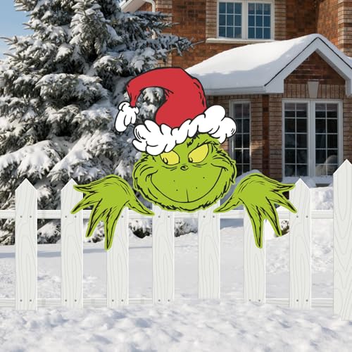 KUPITM6 Weihnachtsdeko Draußen, Weihnachtsdeko Garten, Gartenzaun Peeper Dekoration, Weihnachtsdeko Zaun Peeper, Weihnachtszaun Dekoration, Deko Weihnachtsbaum von KUPITM6