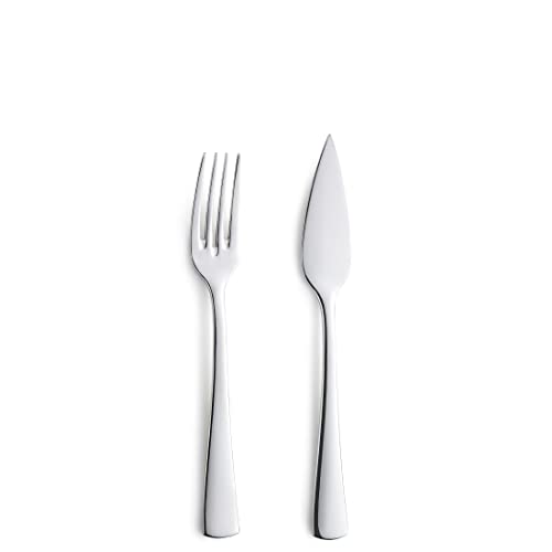 KUPPELS B0959 FLAIR Fischbesteckset, 18/10 Edelstahl | Fisch-Besteck Set 2 Personen | Essbesteck 4-teilig | Spülmaschinenfest | Hochglanzpoliert von KUPPELS