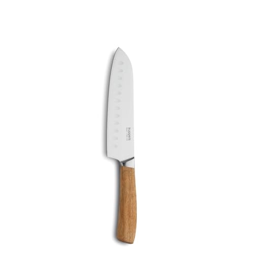 Kuppels Santoku Messer WOOD | Klingenlänge 17 cm | scharfes Küchenmesser mit Akazienholzgriff | Klinge aus gehärtetem Edelstahl | Küchenmesser für präzises Schneiden | Japanisches Messer von Kuppels