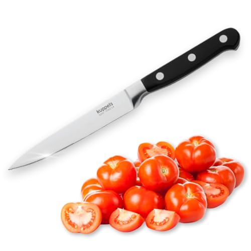 Kuppels SOLID Tomatenmesser mit Wellenschliff, 12,5cm Klinge, Sehr scharf & schnitthaltig, Poliert & rostfrei, Allzweckmesser, Gemüsemesser, Gezahnte Klinge, Messer für Trauben oder Tomaten… von Kuppels