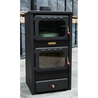 Kupro - Stufa a Legna con Forno 8 kw - Fornello Acciaio, ideale per cucinare - black von KUPRO