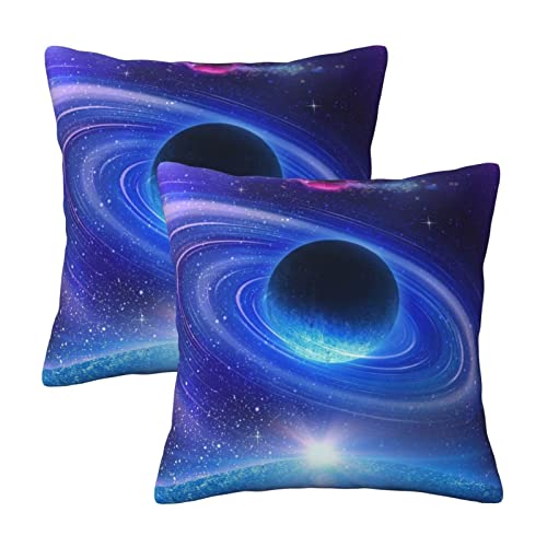 KUPTYEZR Quadratischer Kissenbezug, Universum-Galaxie-Kissenbezug, 45 x 45 cm, 2 Stück, Heimdekoration von KUPTYEZR