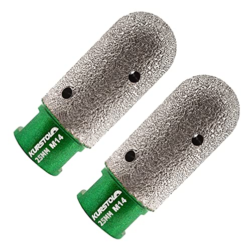 KURSTOL Diamant-Fingerfräs-Bit – 2 Stück Durchmesser 25mm x M14 Gewinde zur Vergrößerung der Formung von runden Abschrägungen vorhandenem Loch von Porzellan,Hartkeramik,Granit,Marmor rund KURSTOL Diamant-Fingerfräs-Bit – 2 Stück Durchmesser 25mm x M14 Gewinde zur Vergrößerung der Formung von runden Abschrägungen vorhandenem Loch von Porzellan,Hartkeramik,Granit,Marmor rund von KURSTOL