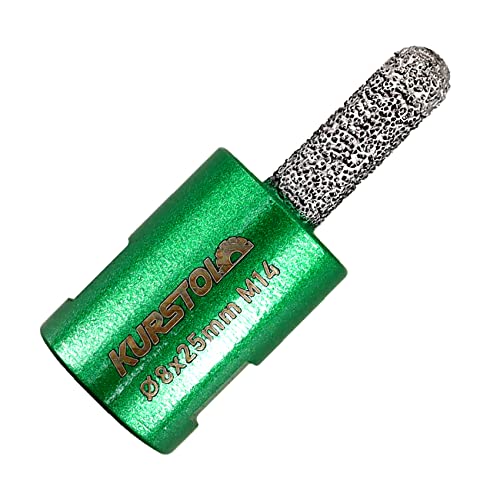 KURSTOL Diamant Mörtel Hakenbohrer – Diamant Fugenfräser 8 mm x 25 mm mit M14 Gewinde für Mauerwerk, Mörtelentfernung, Mauerwerk, Stein, Beton-Winkelschleifer-Bit von KURSTOL