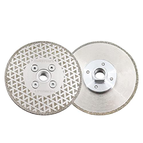 KURSTOL Diamant Trennscheibe - 2 Stück 115mm Diamanttrennscheibe,Engelsschleifer Dorn 22mm-16mm zum Schneiden und Schleifen von Keramikfliesen, Porzellan, Granit, Marmor KURSTOL Diamant Trennscheibe - 2 Stück 115mm Diamanttrennscheibe,Engelsschleifer Dorn 22mm-16mm zum Schneiden und Schleifen von Keramikfliesen, Porzellan, Granit, Marmor von KURSTOL