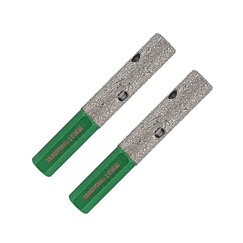 KURSTOL Fingerfräser Diamant - 2 Stück Diamantbohrer 10mm x Sechskantschaft zur Vergrößerung der Formung von runden Abschrägungen vorhandenem Loch von Porzellan,keramik,Granit,Marmor flach von KURSTOL