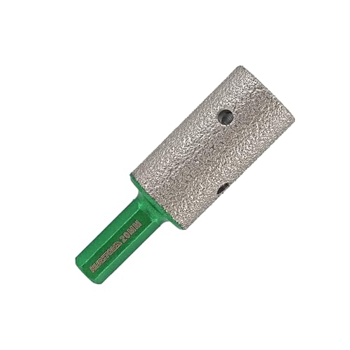 KURSTOL Fingerfräser Diamant - Diamantbohrer 20mm x Sechskantschaft zur Vergrößerung der Formung von runden Abschrägungen vorhandenem Loch von Porzellan,keramik,Granit,Marmor flach von KURSTOL