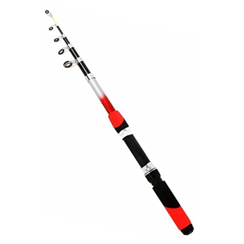 KURTIK Angelrute,Teleskop Angelrute 1.8M 2.1M 2.4M 2.7M 3.0M 3.6M 4.5M tragbaren Teleskop Angelrute Aluminium Angelrute Reise Meer Angelrute Spinn (Size : 2.1 m) von KURTIK