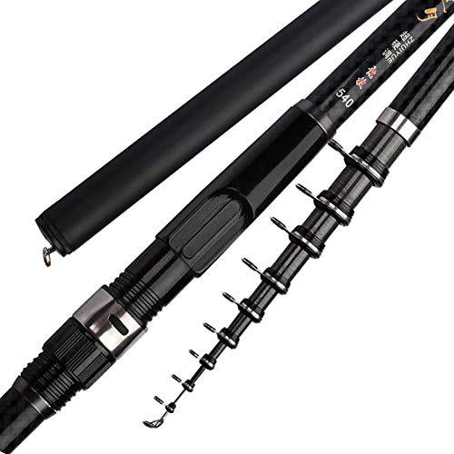 KURTIK Angelrute,Teleskop Angelrute Carbon Rock Angelrute 3.6m 4,5m 5,4 m 6,3 m 7,2m Rod Teleskope Meer Angelrute Teleskop-Spinnrute Ultralight Hard (Size : 4.5 m) von KURTIK