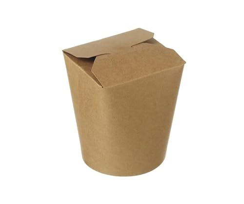 Asia Foodbox - Nudelbox - Asian Food - Wok to go Becher - Braun - Lunchbox - Essensbox - Mahlzeit - take away - 100 Stück, 26oz - 750ml von KURTT