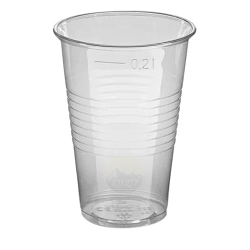 KURTT, Einweg Plastikbecher 200ml - Trinkbecher, Einwegbecher optimal geeignet für Camping, Picknick oder Festival - Kunststoffbecher verwendbar als Camping Becher, Party (1000, Transparent) von KURTT