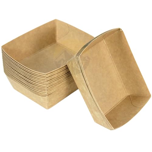 KURTT 50 Snackschalen Chipsschale, Snackschale, Kartonschale, innen PE-beschichtet und fettdicht (50, A7) von KURTT
