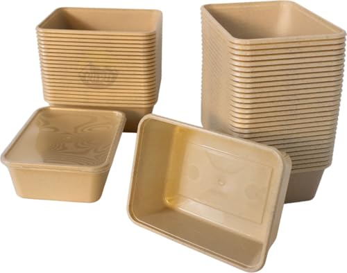 KURTT 50 Stück, Meal Prep Behälter, Frischhaltebehälter, wiederverwendbare Mikrowellenbehälter mit Deckel, hochwertig, beige - mikrowellengeeignet, spülmaschinenfest BPA-frei (Beige, 1000ml) von KURTT