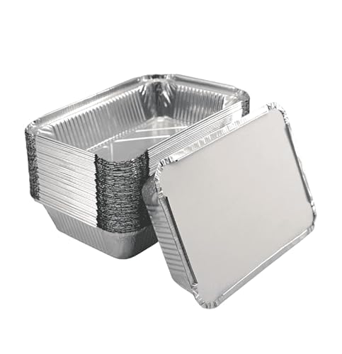 KURTT - Aluminiumschale 911L mit Deckel 100 Stück - 901 cc - Prep Meal - Fitness - Salat - Mahlzeit - Take Away - Aluminium Einwegbehälter - Friseursalonbehälter von KURTT