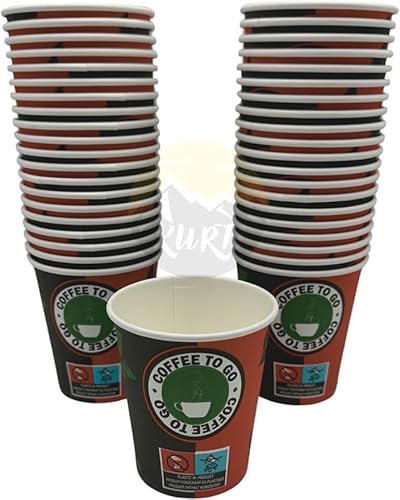 KURTT Einweg - Trinkbecher - 200 ml - 8 oz -kaffebecherhalter to go - Einweg-Kaffeetasse - Trinkbecher - Geburtstage - Kaffeetassen to go - Gießen Becher - Pappbecher - Trinkbecher 500 Stück von KURTT