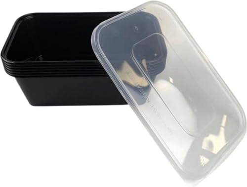 KURTT Mikrowellen-Behälter mit Deckel - 100 Stück - 750ml - Mikrowellenträger - Salatschale mit Deckel - Schwarzer Behälter - Tapas - Gefrierbehälter - Frischhaltebehälter - Lunchbox - Schwarz KURTT Mikrowellen-Behälter mit Deckel - 100 Stück - 750ml - Mikrowellenträger - Salatschale mit Deckel - Schwarzer Behälter - Tapas - Gefrierbehälter - Frischhaltebehälter - Lunchbox - Schwarz von KURTT
