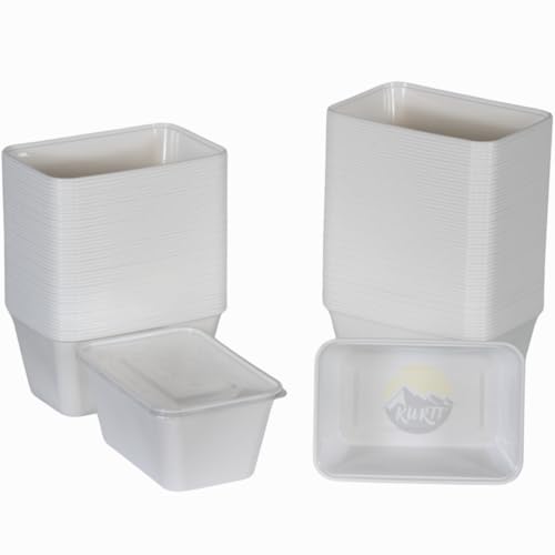 KURTT 100 Stück Mikrowellenbehälter mit Deckel 1000ml Frischhaltebehälter Frischhaltedose Meal Prep Behälter Spülmaschinenfest Wiederverwendbar 1000ml Weiß 1000 ml KURTT 100 Stück Mikrowellenbehälter mit Deckel 1000ml Frischhaltebehälter Frischhaltedose Meal Prep Behälter Spülmaschinenfest Wiederverwendbar 1000ml Weiß 1000 ml von KURTT
