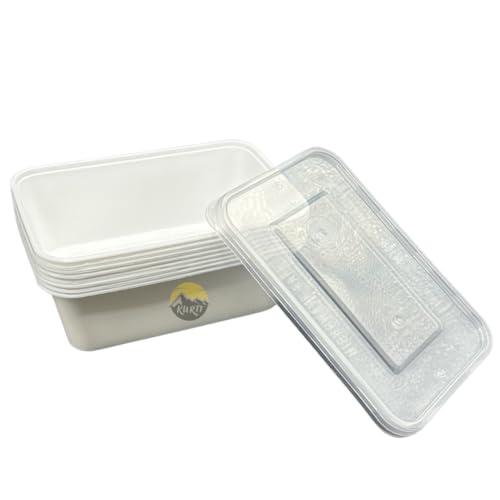 KURTT - Mikrowellen-Behälter mit Deckel - Frischhaltedose - Frischhaltedose - Meal Prep Behälter - 750 ml - weiß - 100 Stück von KURTT