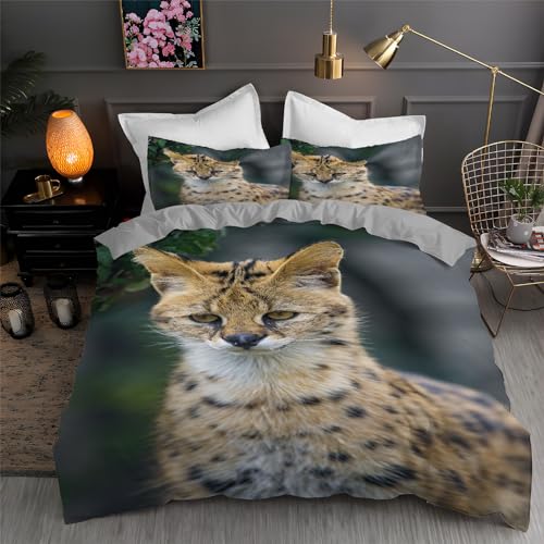 Bettwäsche 135x200 Wildtiere Bettwäsche Set 3D Bedruckte Bettbezug Set mit ReißVerschluss, Weich Flauschige Hypoallergen Bettbezug + 2 Kissenbezug von KUSHA