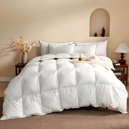 KUSNUG Daunendecke 135x200 Ägyptische Baumwollmischung, 100% Reine Daunen und Federn Ganzjahresdecke, Extra weich 4 jahreszeiten Bettdecke, Atmungsaktiv federbetten, Medium daunenbettdecke, mittelwarm KUSNUG Daunendecke 135x200 Ägyptische Baumwollmischung, 100% Reine Daunen und Federn Ganzjahresdecke, Extra weich 4 jahreszeiten Bettdecke, Atmungsaktiv federbetten, Medium daunenbettdecke, mittelwarm von KUSNUG