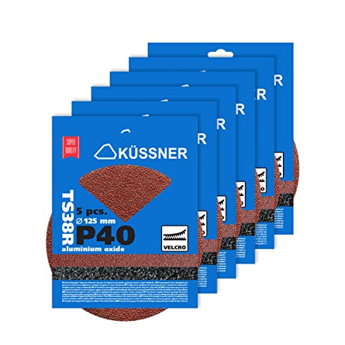 KUSSNER Klett-Schleifscheibe TS125 mm Set à 5 Stück Trocken Nass Präzise Erreichen Sie Ecken und Winkel Ergonomische Form Größe 40 mm 60 mm 80 mm 100 mm 120 mm 150 mm von KUSSNER