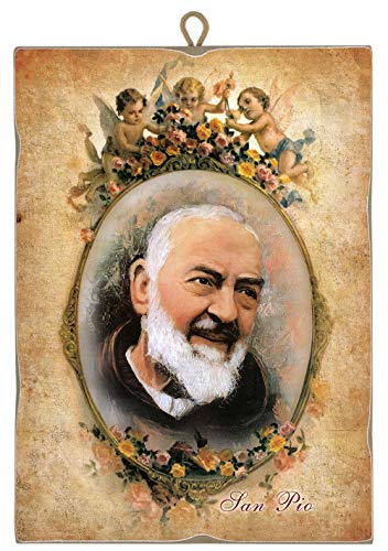 Bild im Vintage-Stil Padre Pio St. Pio, Druck auf Holz, Geschenkidee. von KUSTOM ART