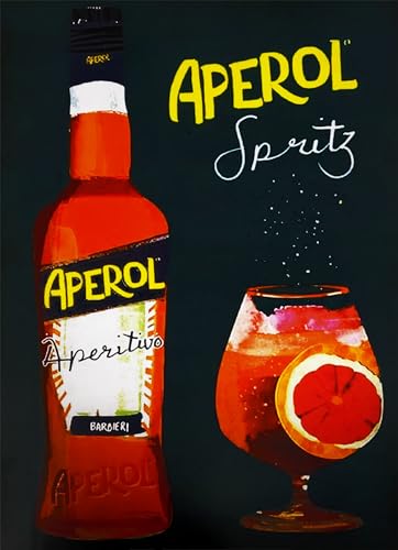Dekoratives Poster für die Wand Serie Werbung Vintage Aperitif Kunstdruck auf beschichtetem Papier 40 x 30 cm ohne Rahmen (AS) von KUSTOM ART