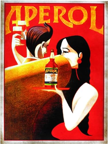 KUSTOM ART Aperol Poster Serie Werbung Retro Vintage Kunstdruck auf beschichtetes Papier, 40 x 30 cm, ungerahmt von KUSTOM ART