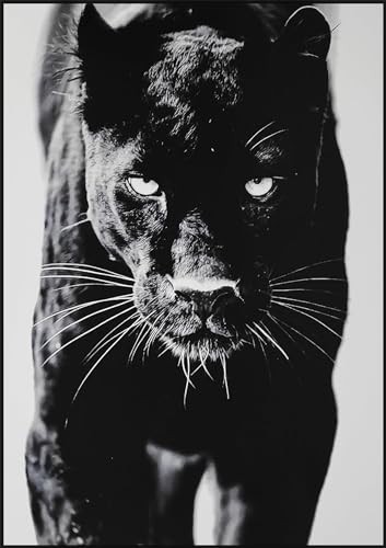 KUSTOM ART Bild Serie Tiere Panther, schwarz, Druck auf Holz, 30 x 21 cm. von KUSTOM ART