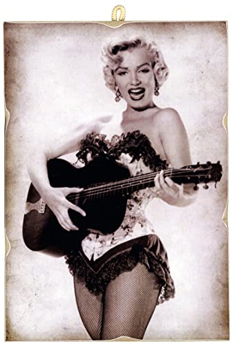 KUSTOM ART Bild Vintage-Stil Serie Schauspieler Hollywood Marilyn Monroe Druck auf Holz 18x25 cm. Möbel für Kosmetikerinnen, Schönheitssalons, Friseure von KUSTOM ART