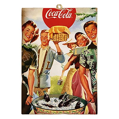 KUSTOM ART Bild im Vintage-Stil, Serie Old Werbung Coca Cola, Druck auf Holz, 25 x 18 cm. von KUSTOM ART