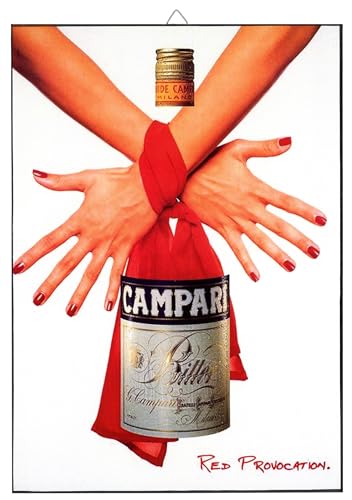 KUSTOM ART Bild im Vintage-Stil, Serie Werbung Bitter Campari, Druck auf Holz, 30 x 21 cm. von KUSTOM ART