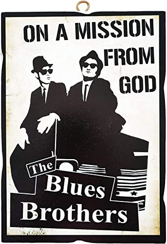 KUSTOM ART Bild im Vintage-Stil, The Blues Brothers, aus Kollektion, Druck auf Holz, 10 x 15 cm von KUSTOM ART