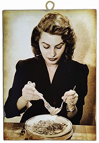 KUSTOM ART Bild im Vintage-Stil, berühmte Schauspieler, "Sofia Loren", Druck auf Holz, für Restaurant, Pizzeria, Traktorie, Bar, Hotel von KUSTOM ART