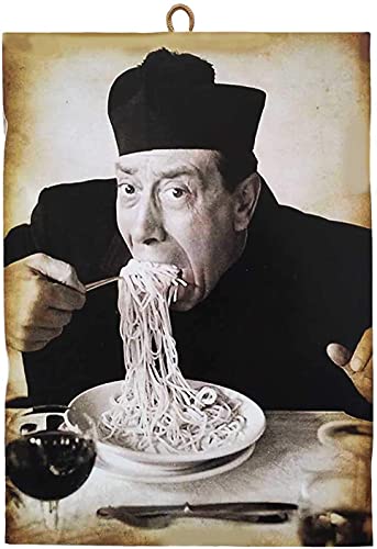 KUSTOM ART Bild im Vintage-Stil, berühmte Schauspieler "Don Camillo - Fernandel", Druck auf Holz, für Restaurants, Pizzeria, Bar, Hotel, 40 x 30 cm. von KUSTOM ART