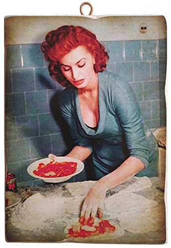 KUSTOM ART Bild im Vintage-Stil, berühmte Schauspieler "Sofia Loren" für Pizza, Druck auf Holz, für Restaurant, Pizzeria, Bar, Hotel von KUSTOM ART