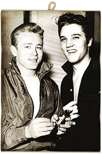 KUSTOM ART Bild im Vintage-Stil Elvis Presley mit James Dean aus der Kollektion Druck auf Holz, für Restaurants, Pizzeria Bar Hotel von KUSTOM ART