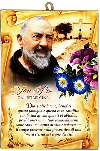 KUSTOM ART Cucuba Bild im Vintage-Stil, Pio Padre Pio aus Sammlerstil, Druck auf Holz, für Restaurant, Pizzeria Bar Hotel von KUSTOM ART