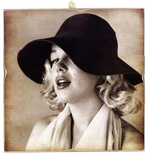 KUSTOM ART Cucuba Bild im Vintage-Stil, Schauspieler, Hollywood, Marilyn Monroe, Druck auf Holz, 23 x 23 cm, Möbel für Kosmetikerinnen, Schönheitssalon, Friseuren. von KUSTOM ART