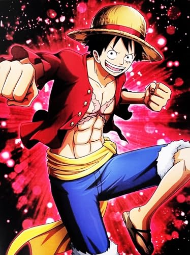 KUSTOM ART Dekorative Poster Wand Serie Manga und Anime One Piece Monkey D. Luffy Rufy Strohhut Kunstdruck auf beschichtetem Papier 40x30cm ohne Rahmen von KUSTOM ART