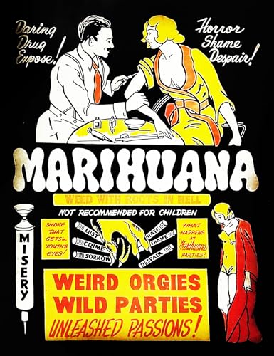 KUSTOM ART Dekorative Poster Wand Serie Werbung Fortschritt Gegen Marihuana Marihuana Kunstdruck auf beschichtetem Papier 40x30 cm ohne Rahmen von KUSTOM ART
