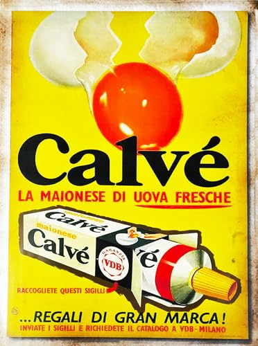 KUSTOM ART Dekorative Poster für die Wand Serie Werbung Vintage Mayonnaise Calve Kunstdruck auf beschichtetem Papier 40 x 30 cm ohne Rahmen von KUSTOM ART