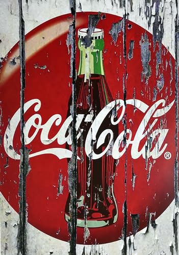KUSTOM ART Dekorative Wandposter Serie Alte Werbung Vintage Coca Cola Flasche Kunstdruck auf beschichtetes Papier 42 x 30 cm Ohne Rahmen von KUSTOM ART